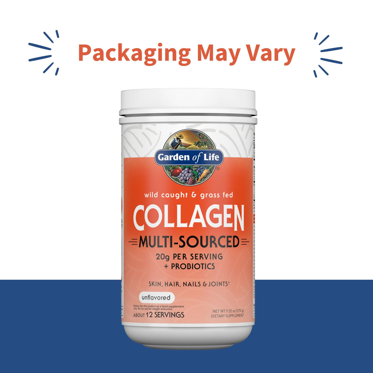 Marine & Grass-Fed Collagen Peptides Powder with Probiotics & BCAAs Unflavored M1431