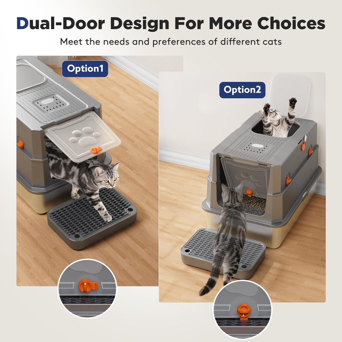 Stainless Steel Enclosed Cat Litter Box with Lid P852184