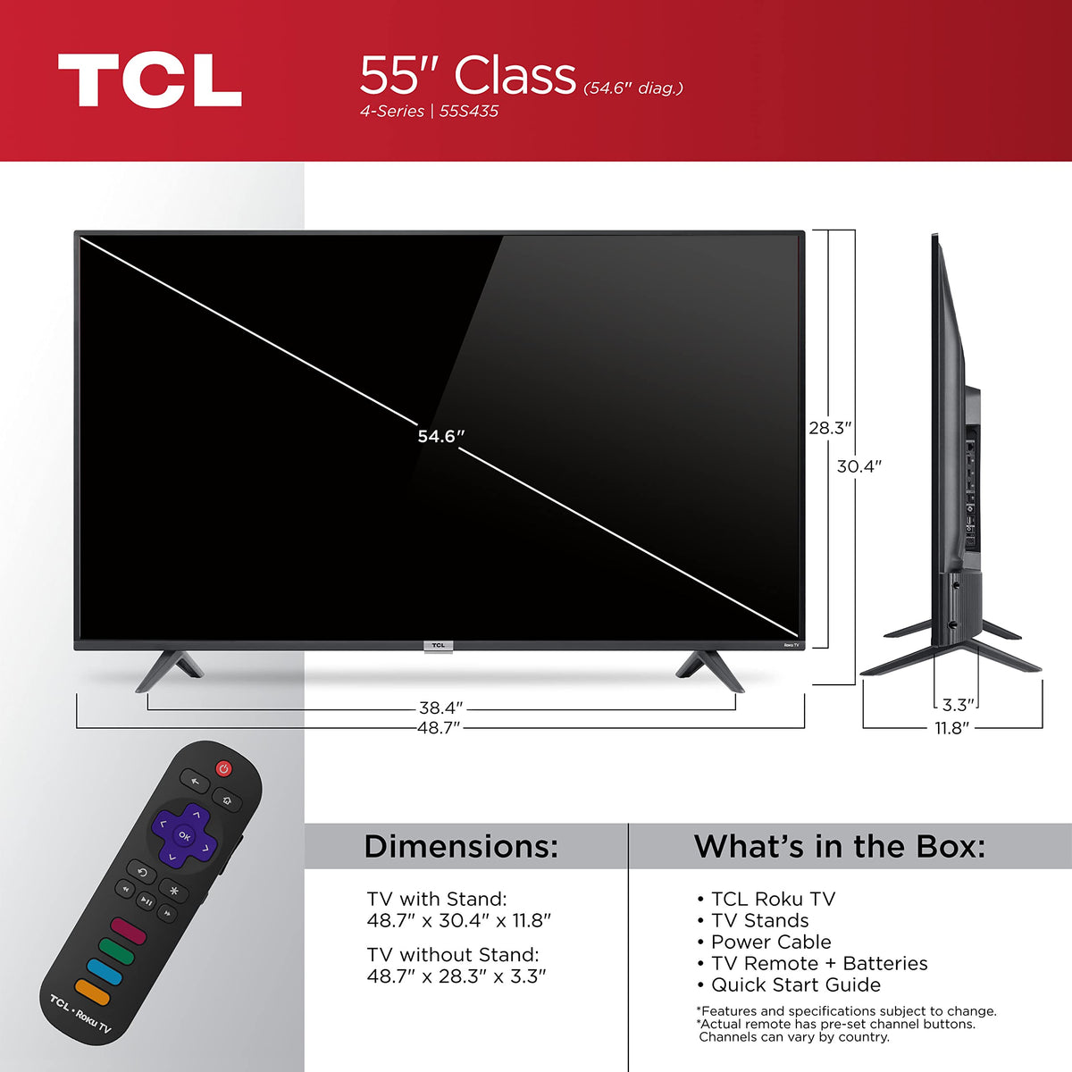 55" 4K UHD HDR Smart TV L185