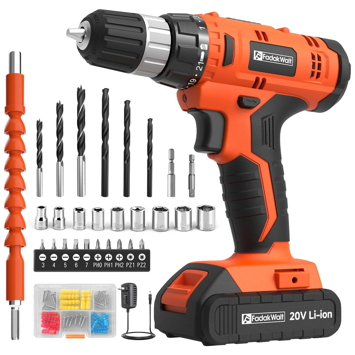 Cordless Drill Set 20V with Battery And Charger U397601