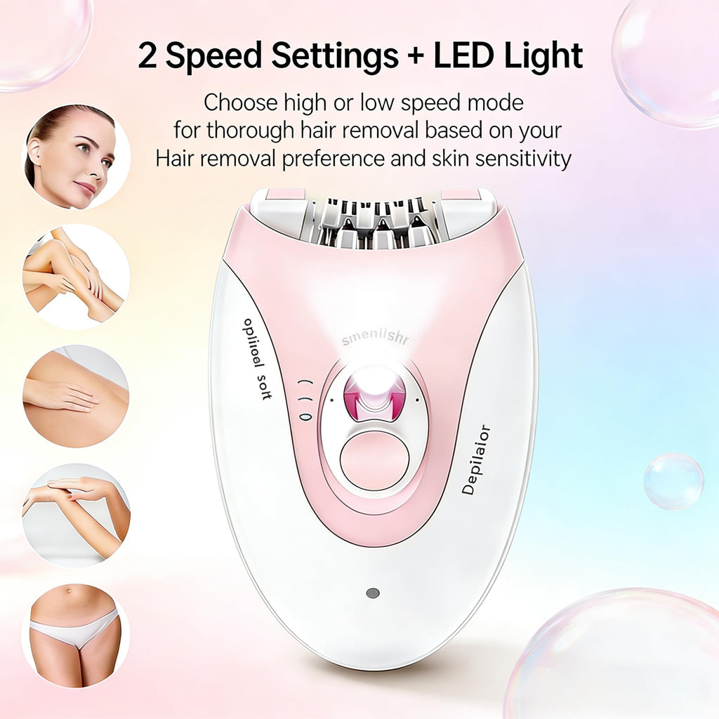 Rechargeable 2 Speed Epilator with LED Light & 36 Tweezers X986614