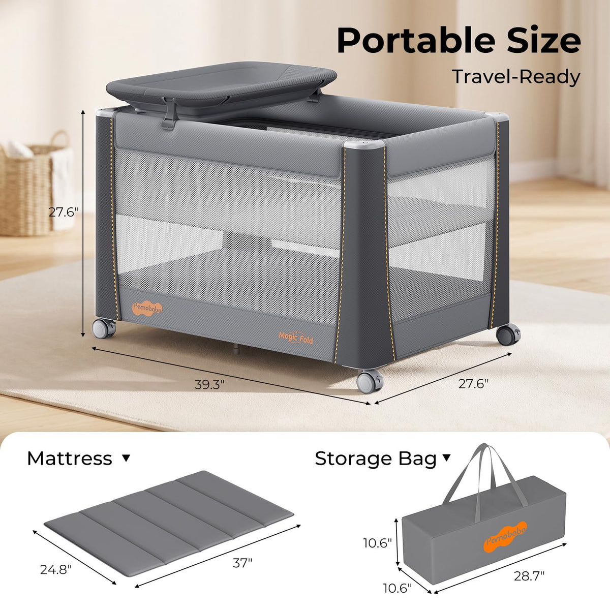 3-in-1 Pack and Play with Bassinet & Changing Table P4516