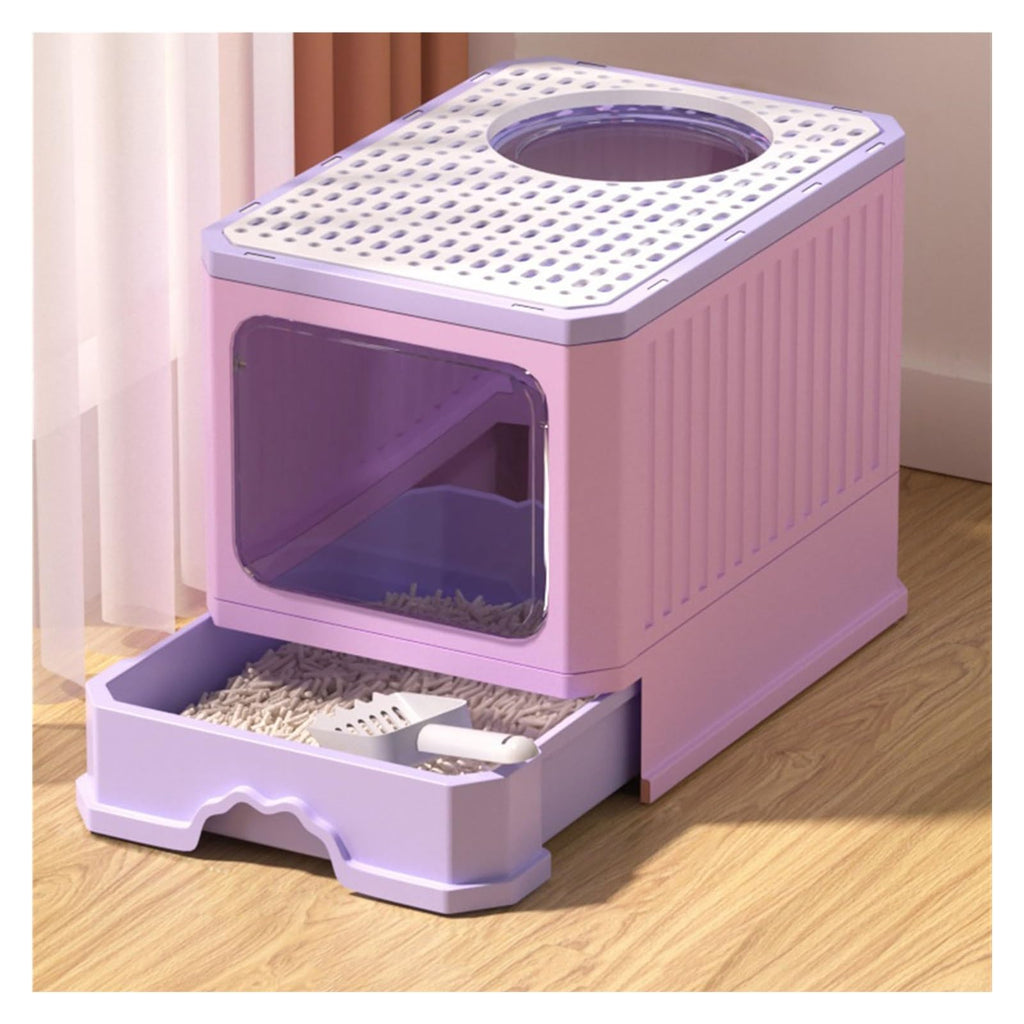 Foldable Cat Litter Box with Lid and Scoop G332662
