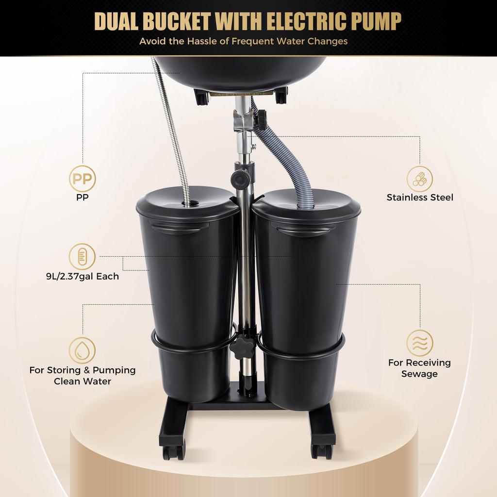 Portable Shampoo Basin with 2 Buckets L348