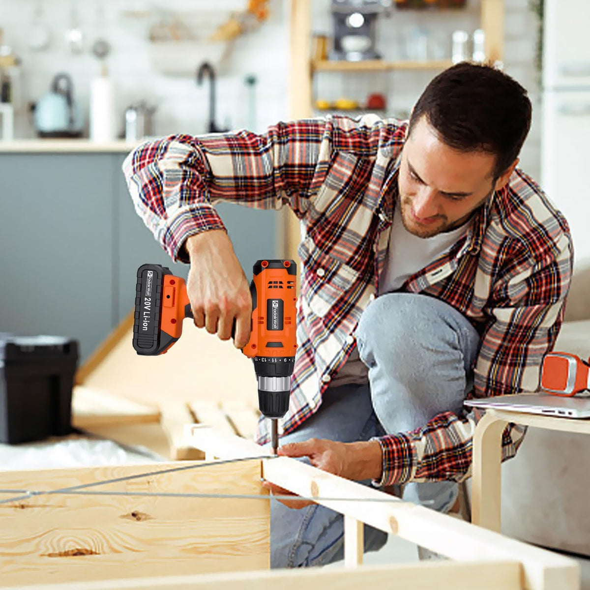 Cordless Drill Set 20V with Battery And Charger U397601
