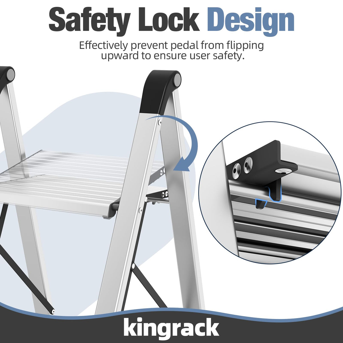 2 Step Aluminum Foldable Step Ladders 330lb Silver T185800