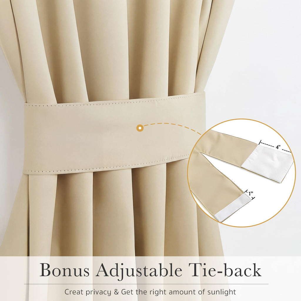 Sidelight Door Curtain 25" W x 72" L Biscotti Beige 1 Panel X274