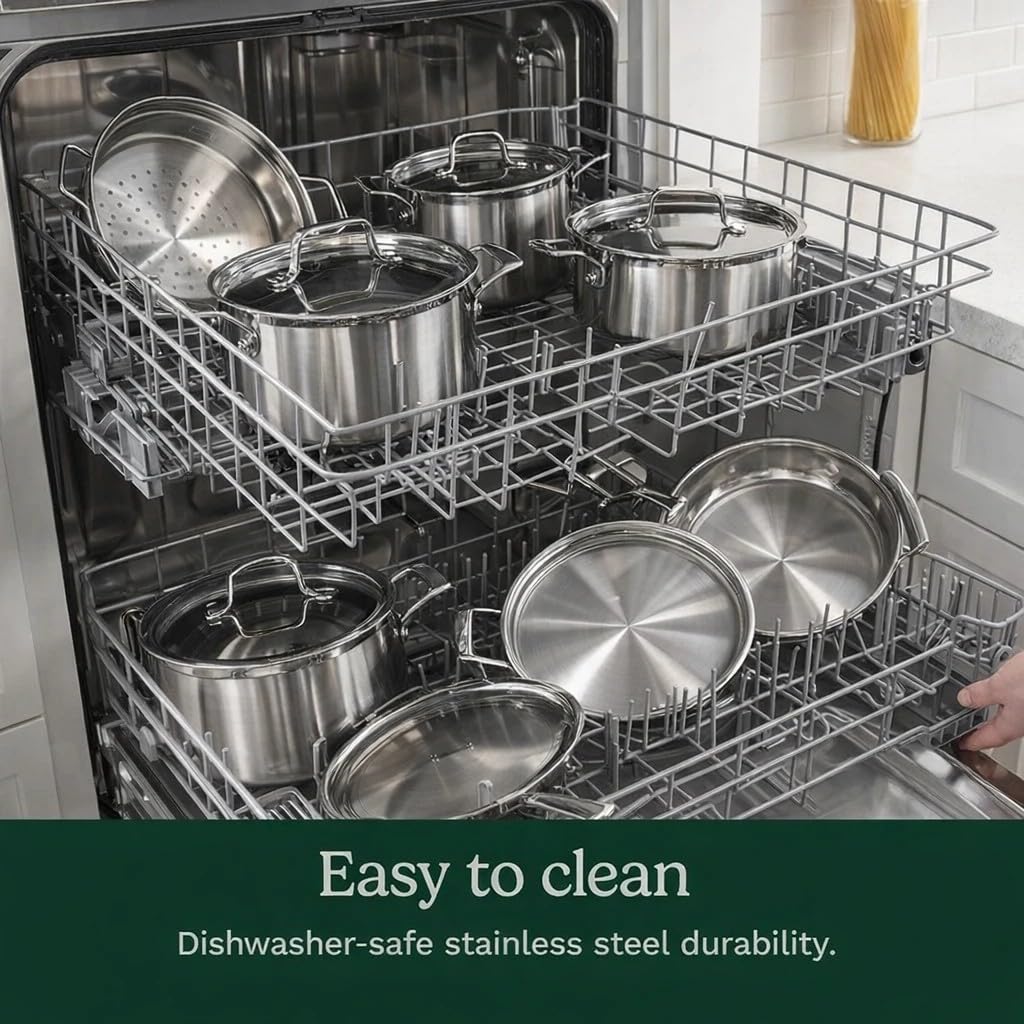 Stainless Steel 12 pc Induction Compatible Cookware Set W1589