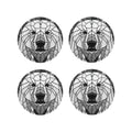 Black and White Bear Leather Coasters Set of 4 V6426