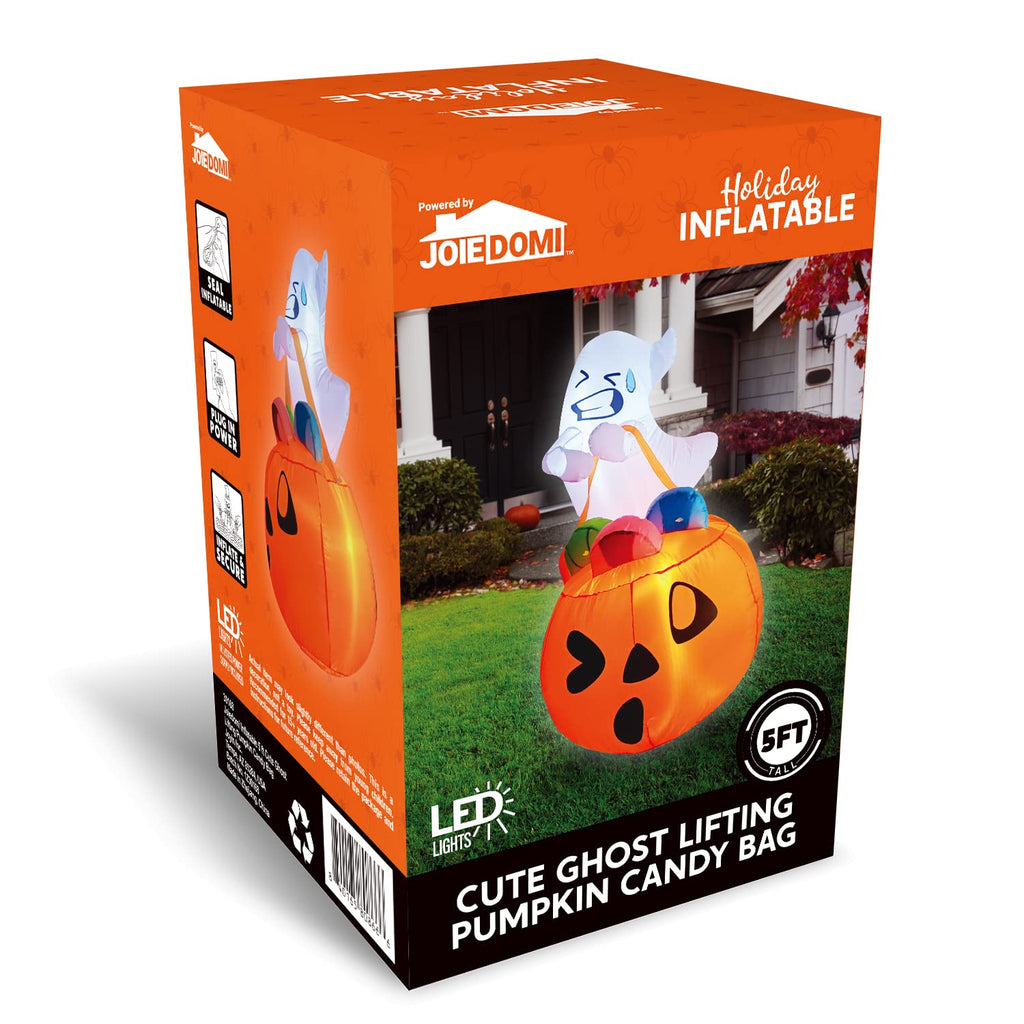 5 FT Halloween Inflatable Ghost with Build-in LEDs A14670