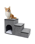 Folding Pet Stairs with Storage Box Q390