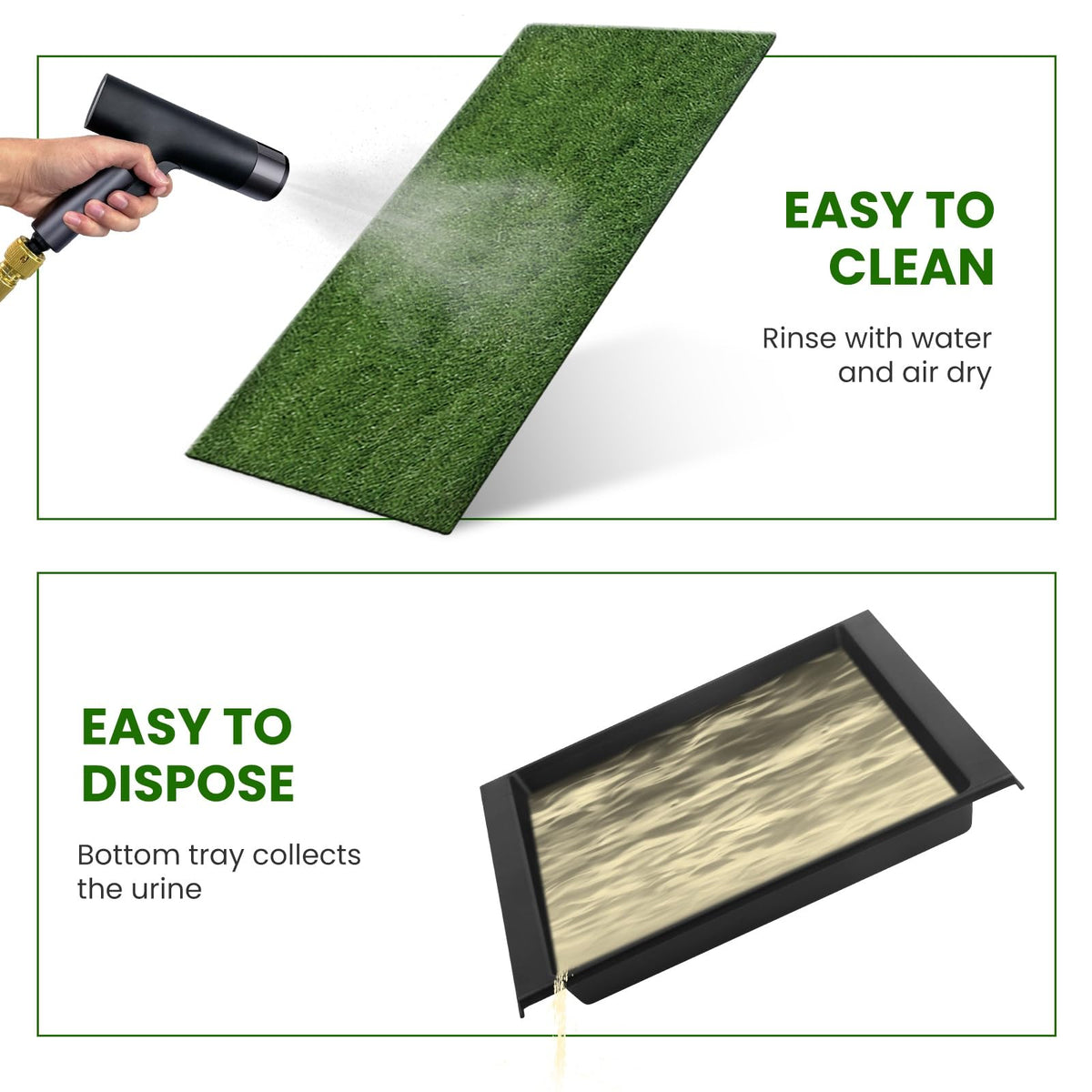 20 x 25 inches Washable Dog Grass Pee Pad with Tray H485