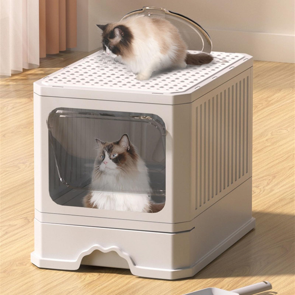 Foldable Cat Litter Box with Lid and Scoop G332662