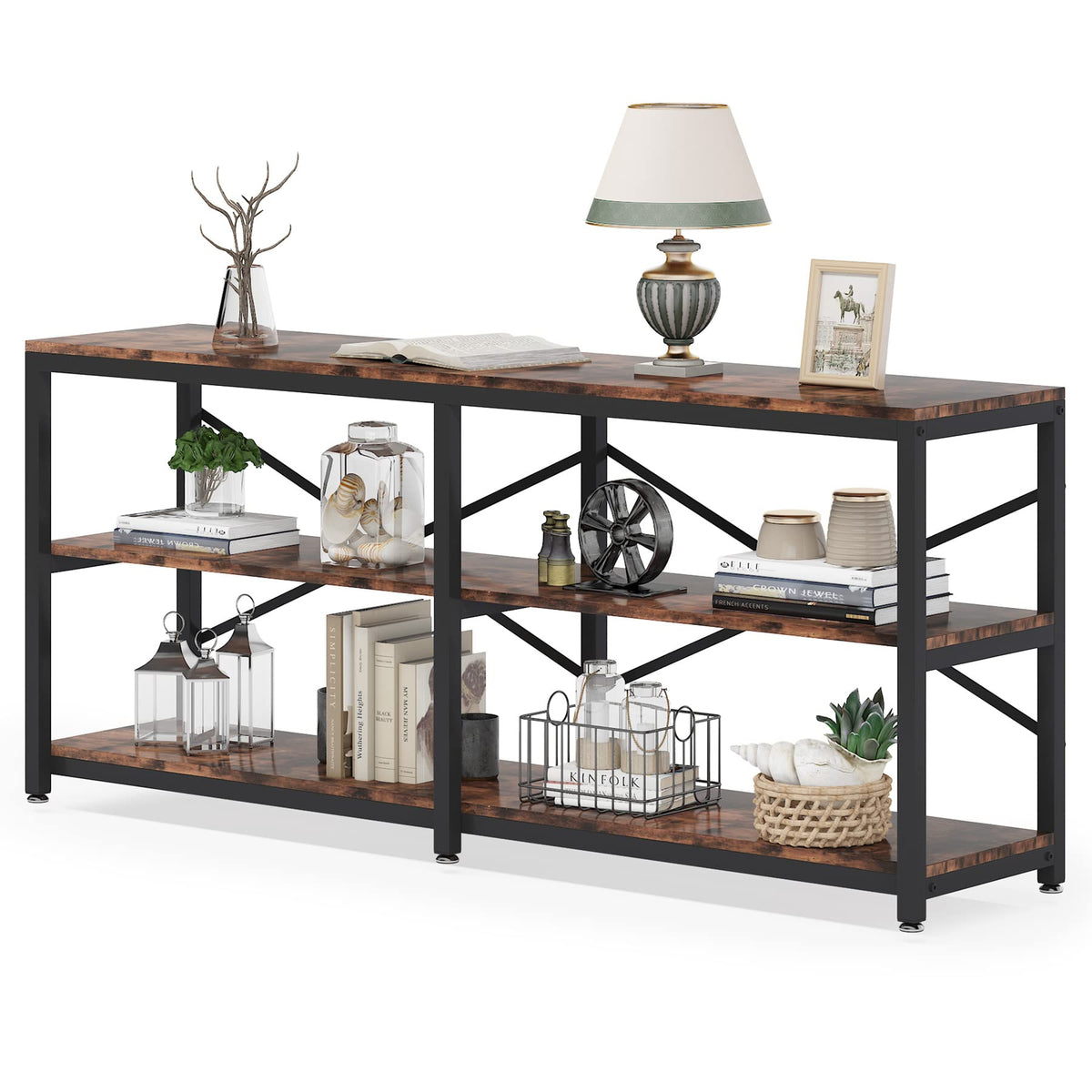 70.9 Inch 3-Tier Console Table with Storage Shelves C374