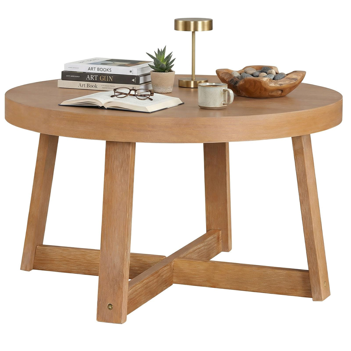 Round Wood Coffee Table A309534