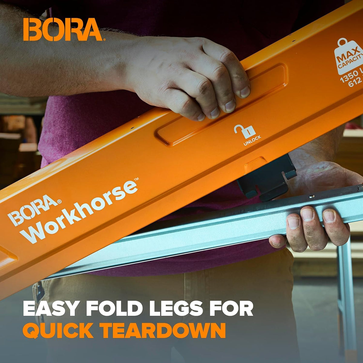 2 Pack Folding Heavy Duty Metal Sawhorse W963