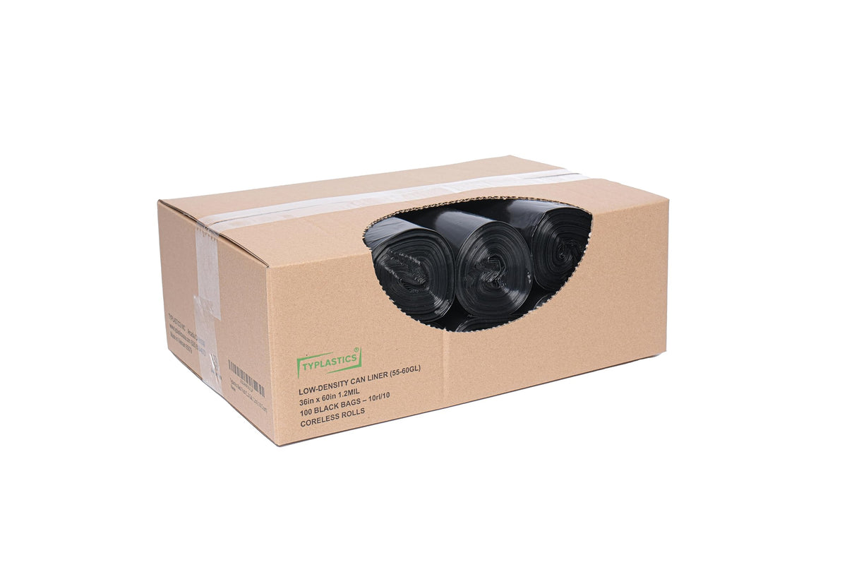 Black 55-60 Gallon Trash Bags Pack of 100 L9032