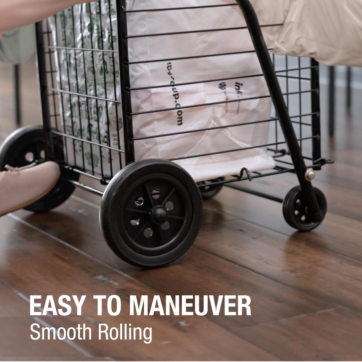 Black Foldable Utility Cart with Wheels S1541