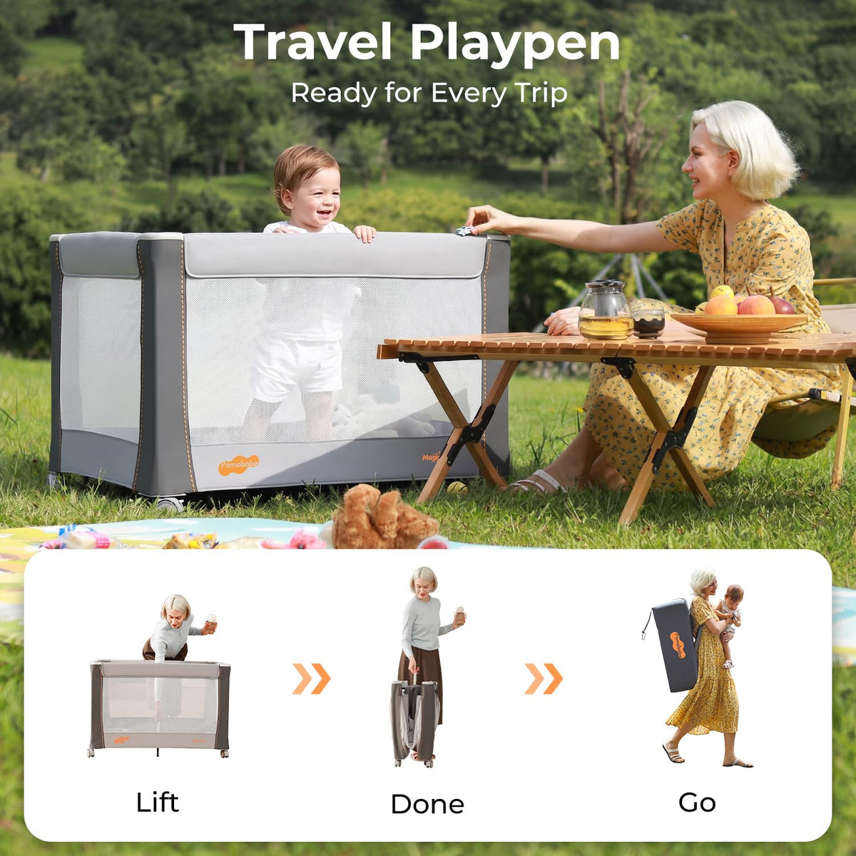 3-in-1 Pack and Play with Bassinet & Changing Table P4516