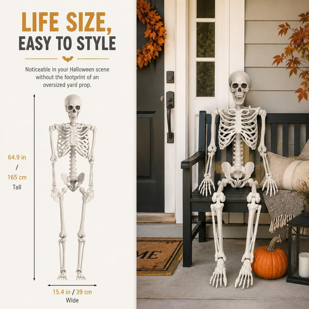 Life Size Posable Skeleton Prop Decoration N351538