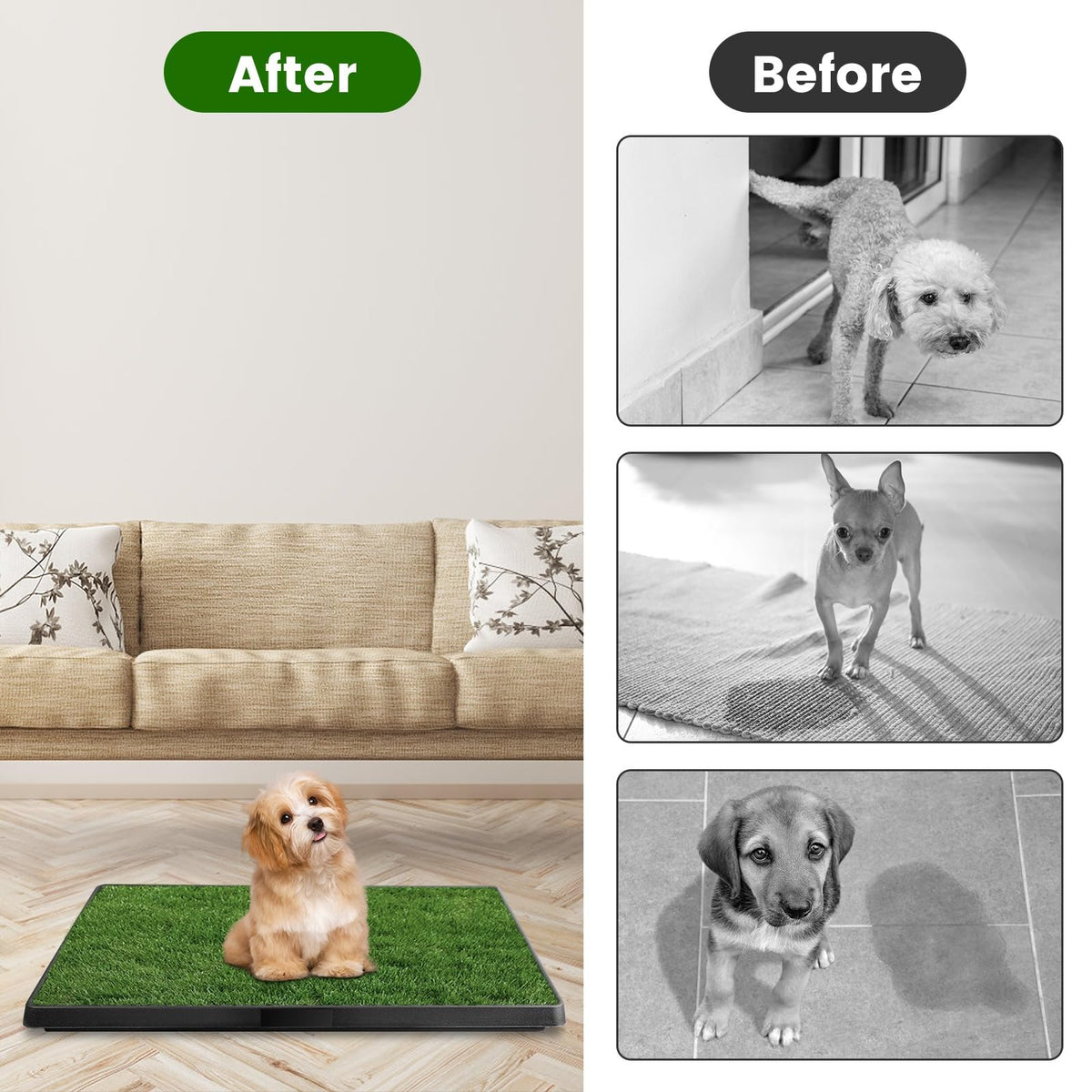 20 x 25 inches Washable Dog Grass Pee Pad with Tray H485