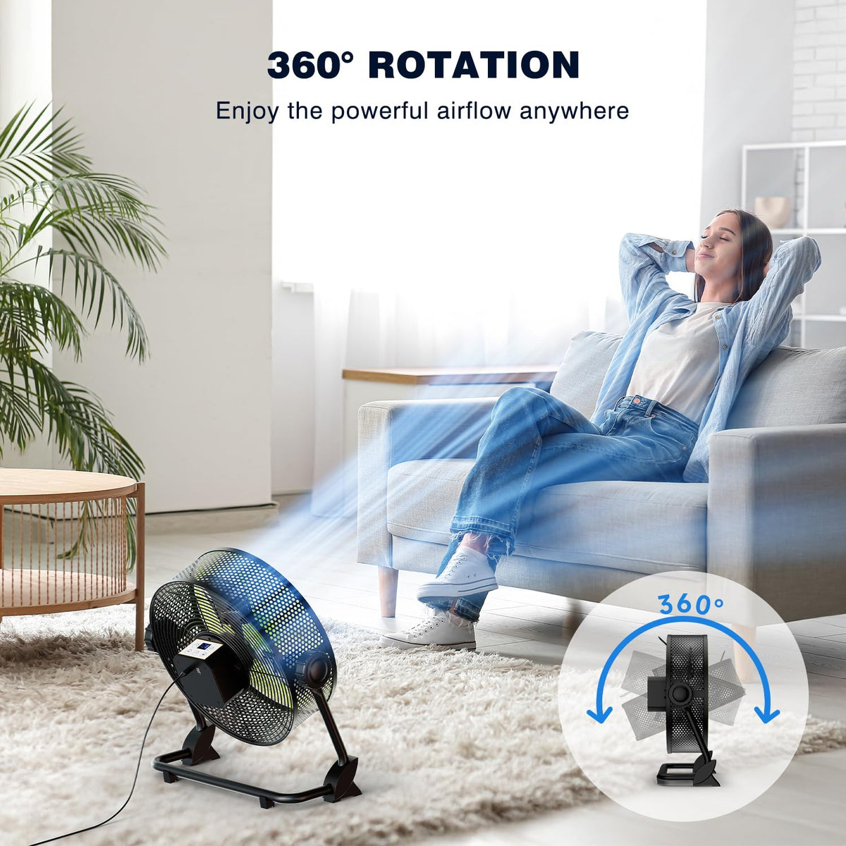 10 Inch Portable Rechargeable Floor Fan B4943