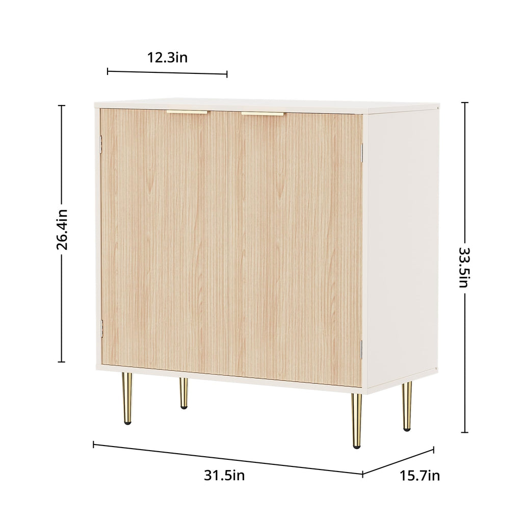 Oak Fluted Sideboard Storage Cabinet with 2 Doors E803643