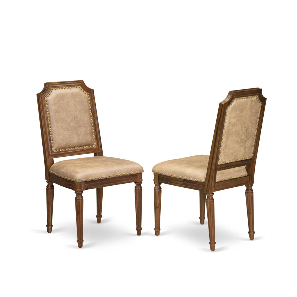 9 Piece Dining Table Set with 8 Beige Polyester Fabric Chairs P8172