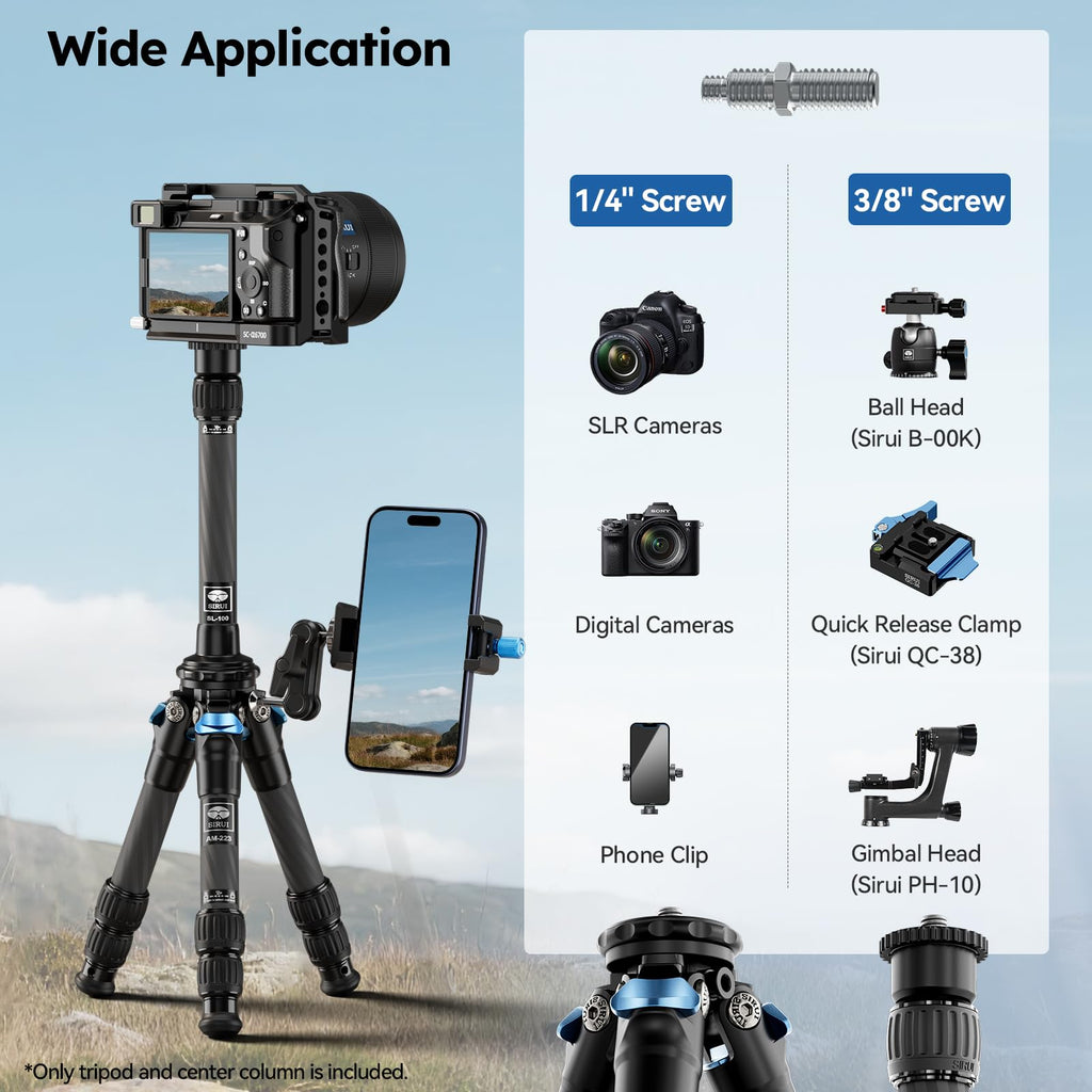 Lightweight Carbon Fiber Mini Travel Tripod K528