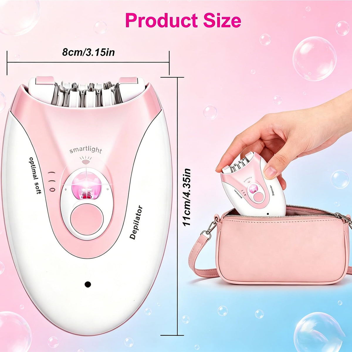 Rechargeable 2 Speed Epilator with LED Light & 36 Tweezers X986614