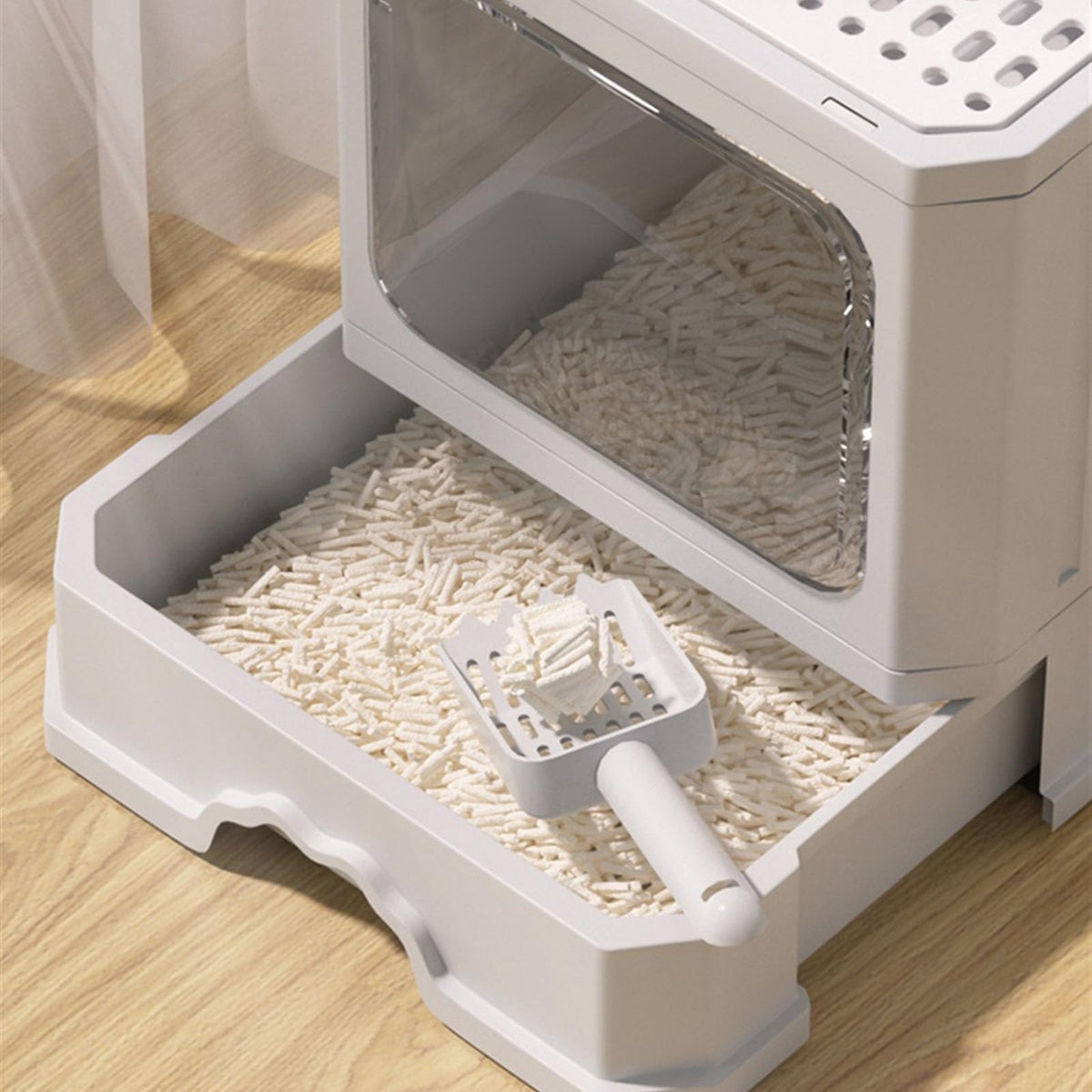 Foldable Cat Litter Box with Lid and Scoop G332662