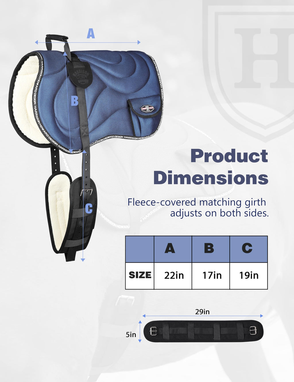 Mesh Bareback Horse Riding Pad with Girth X382
