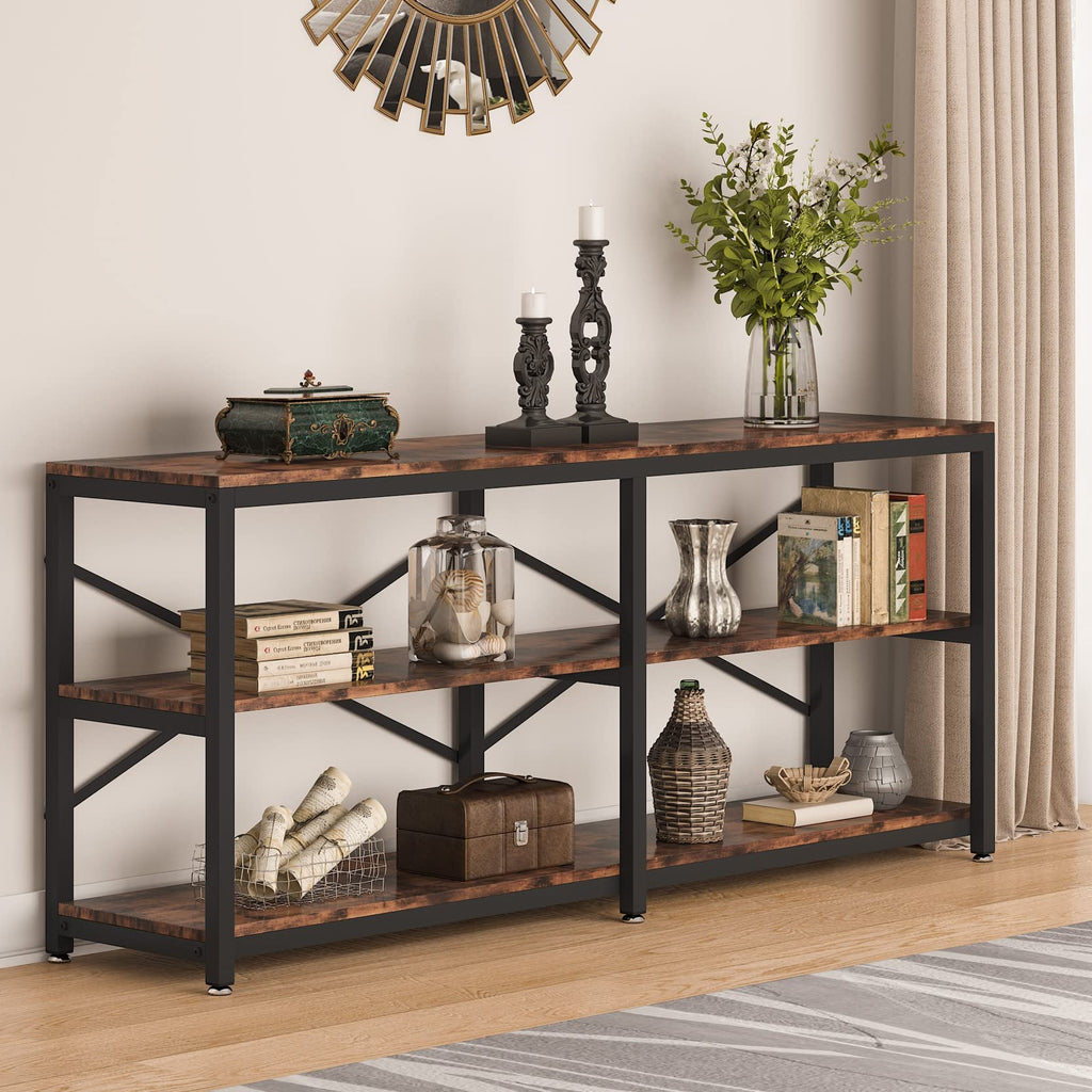 70.9 Inch 3-Tier Console Table with Storage Shelves C374