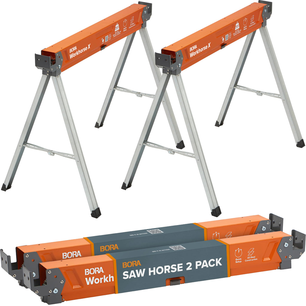 2 Pack Folding Heavy Duty Metal Sawhorse W963