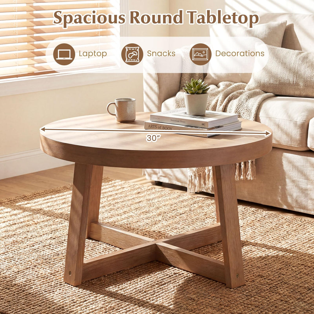 Round Wood Coffee Table A309534