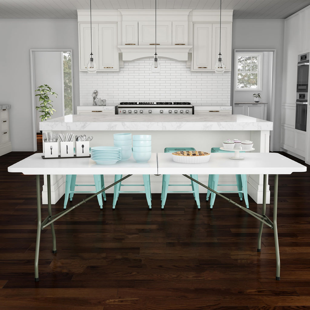 White 6ft Portable Folding Table M49079