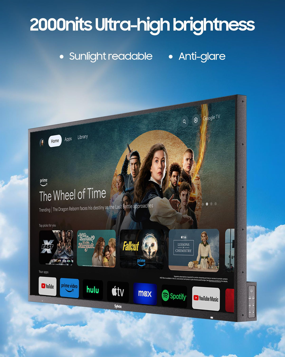 55 inch 2000 Nit 4K IP56 Waterproof Outdoor TV W241