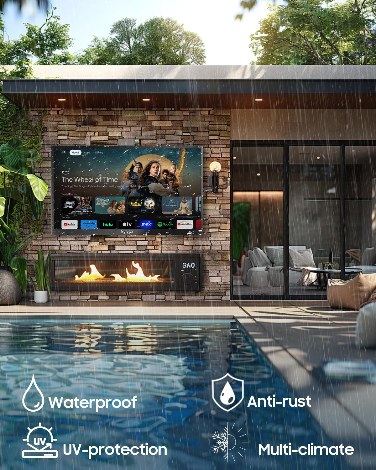 55 inch 2000 Nit 4K IP56 Waterproof Outdoor TV W241