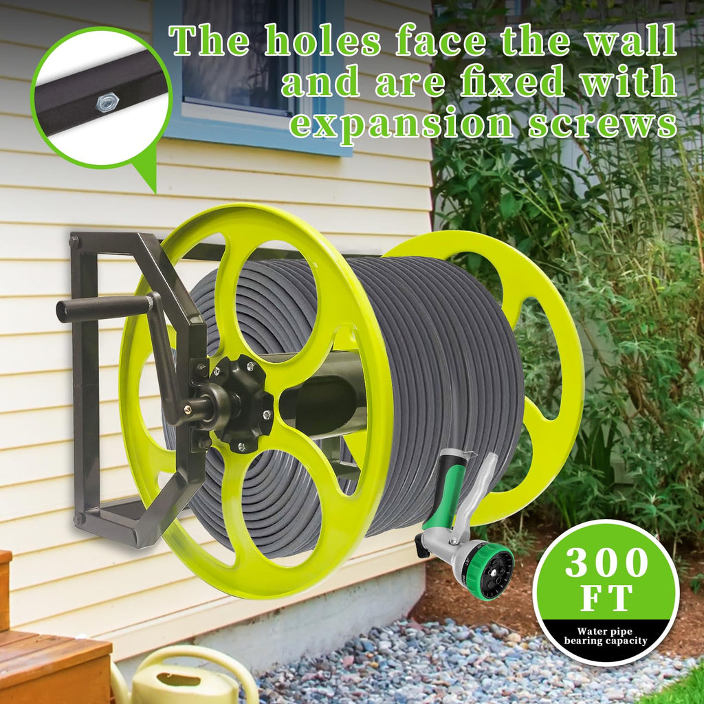 Wall/Floor Mount Garden Hose Reel with Crank W97981