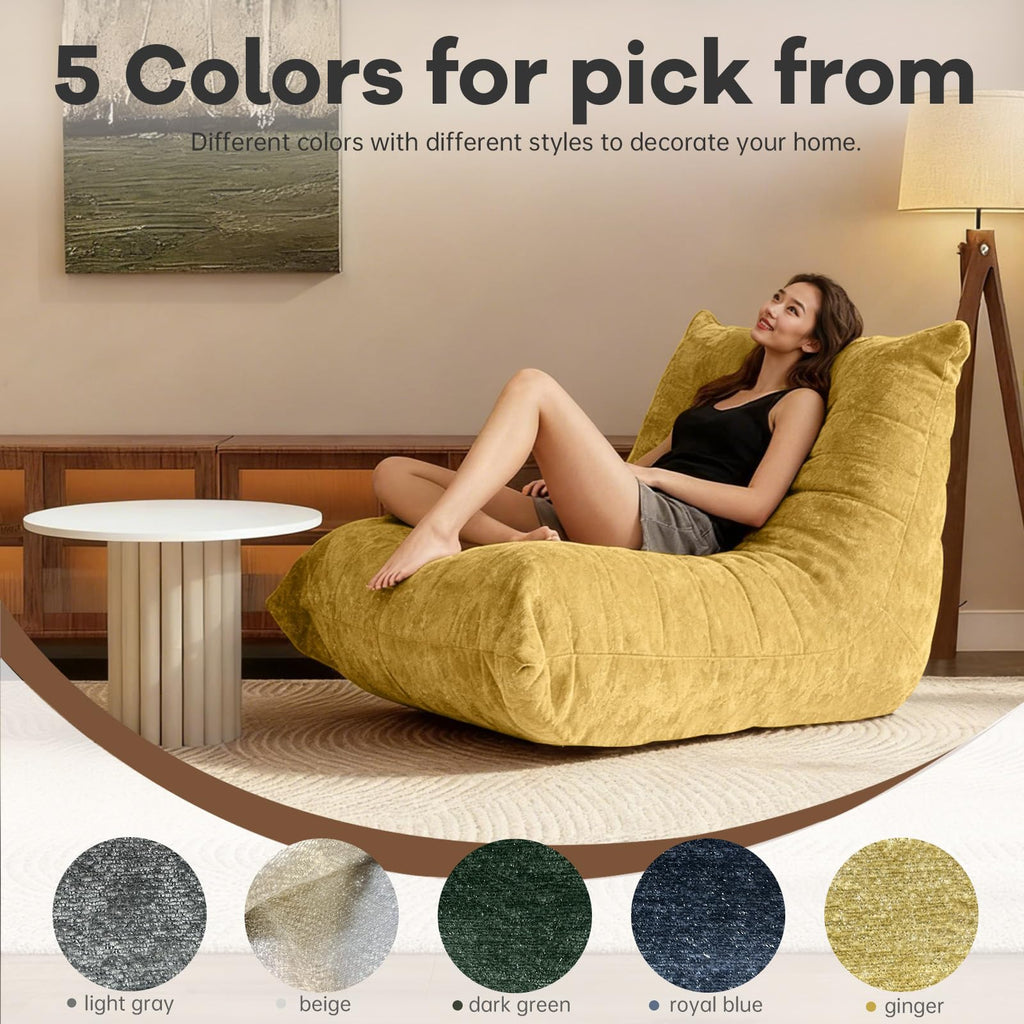 Yellow Memory Foam Bean Bag Chair Q126