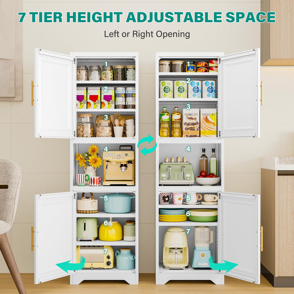 67" Tall Narrow White Metal Bathroom Storage Cabinet S40579
