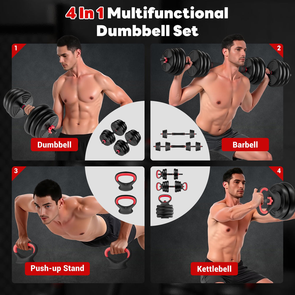 Adjustable Dumbbells Free Weight Set 4 in 1 K6036