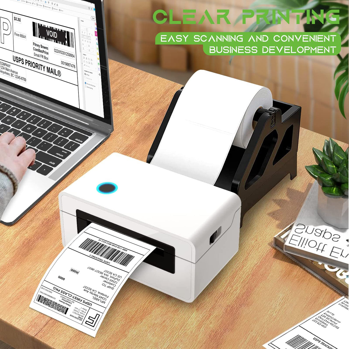 4x6 Direct Thermal Shipping Labels, 4 Rolls, 450 Labels/Roll S5664