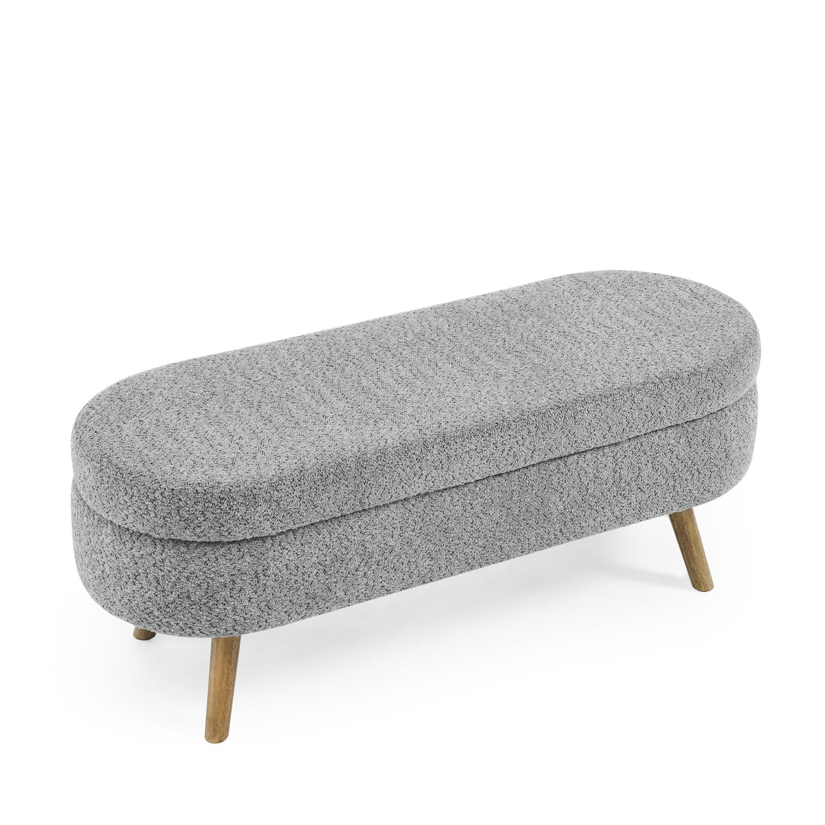Oval Storage Bench with Rubber Wood Legs I6553