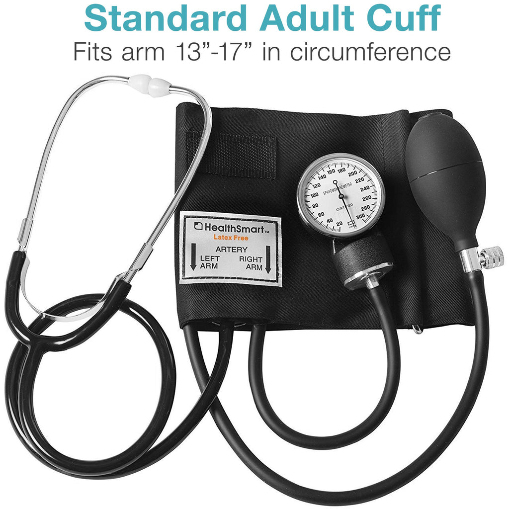 Manual Blood Pressure Monitor with 13-17 Inches Cuff and Attached Stethoscope K748239