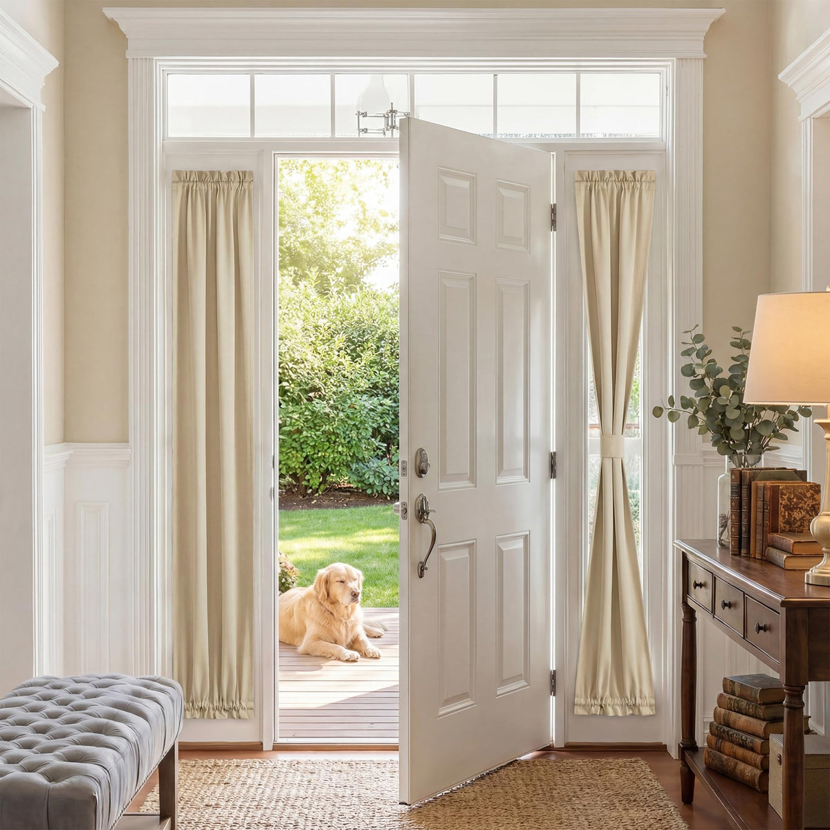 Sidelight Door Curtain 25" W x 72" L Biscotti Beige 1 Panel X274