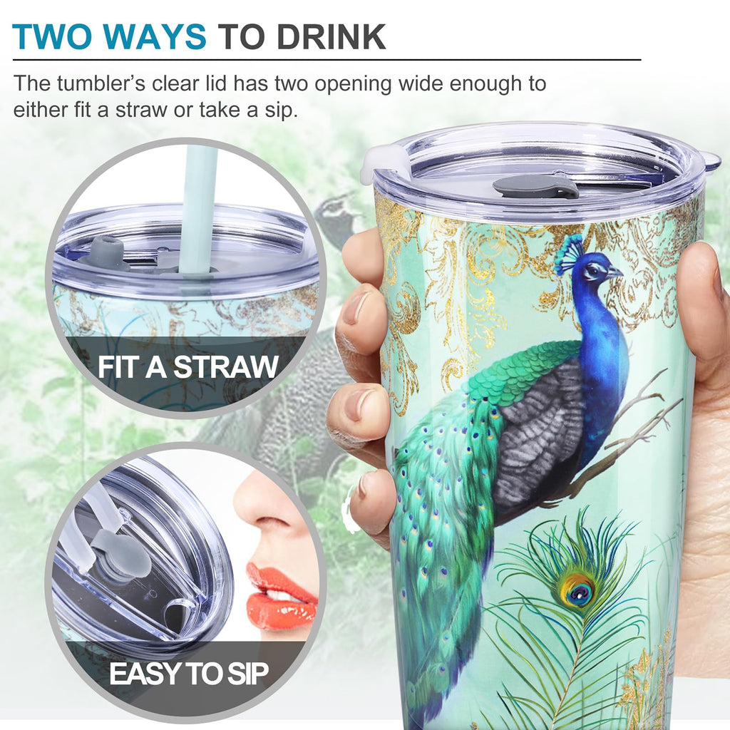 20 oz Insulated Stainless Steel Tumbler with Straw Lid K287