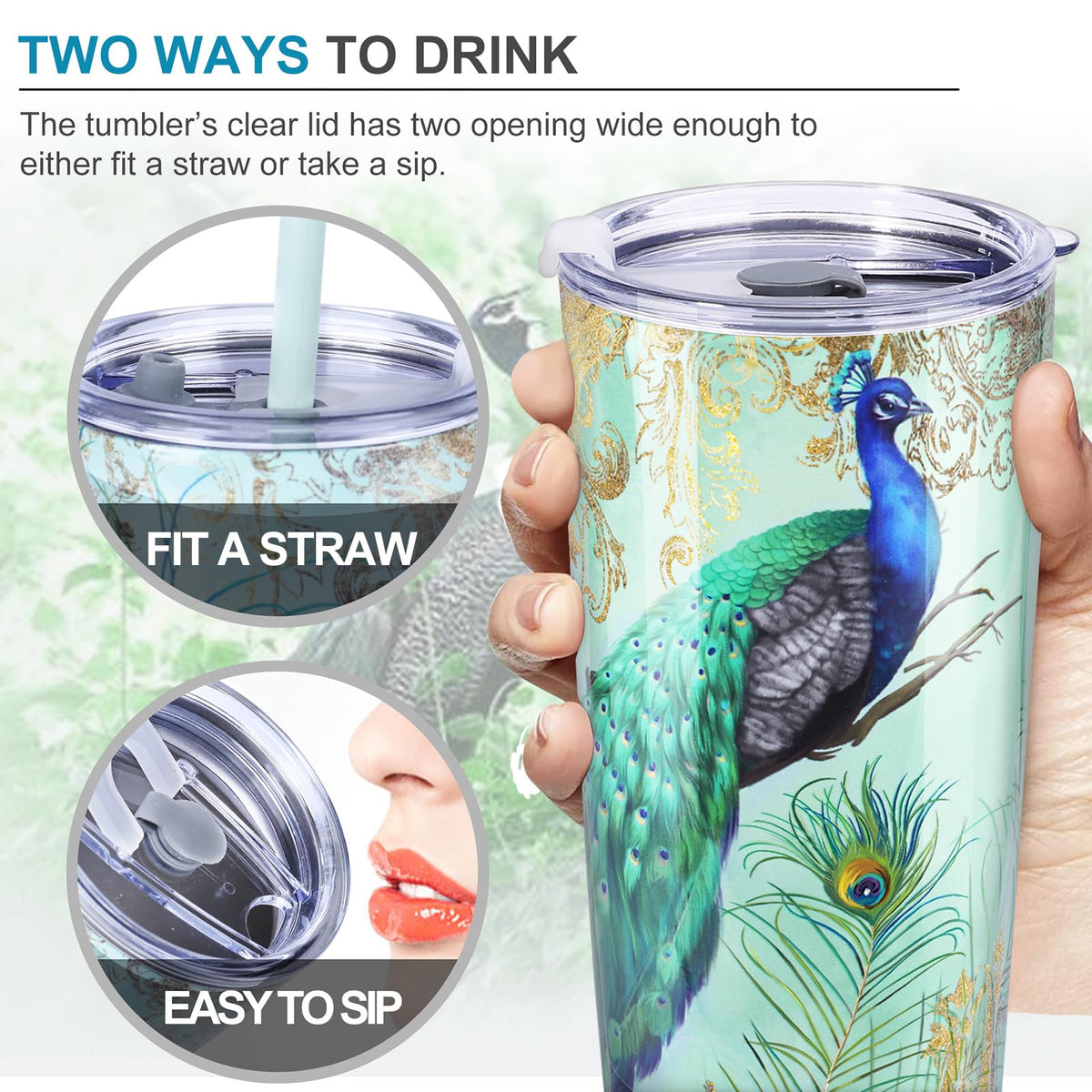 20 oz Insulated Stainless Steel Tumbler with Straw Lid K287