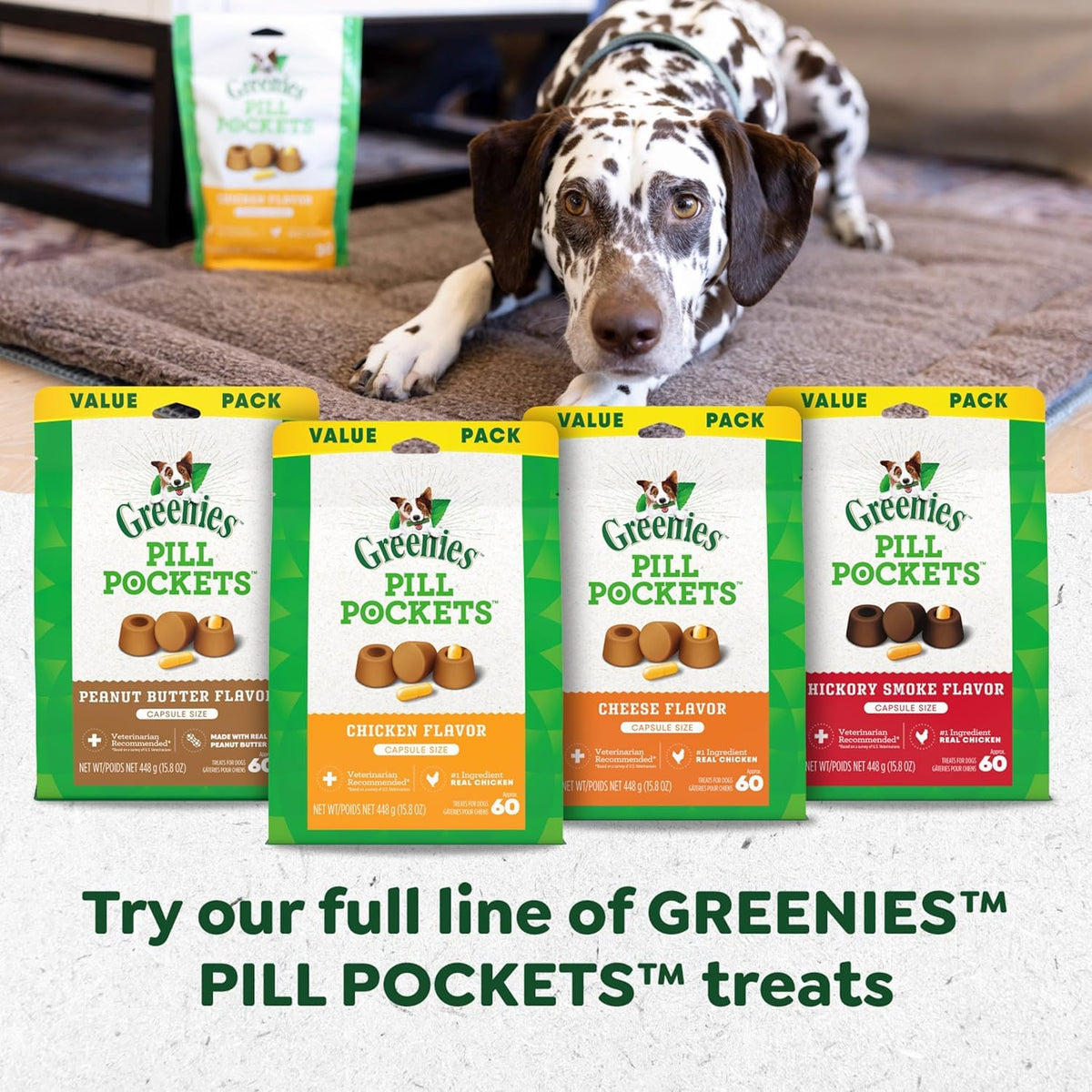 Chicken Flavor Capsule Treats for Dogs 15.8-Ounce 3 Pack Y240889