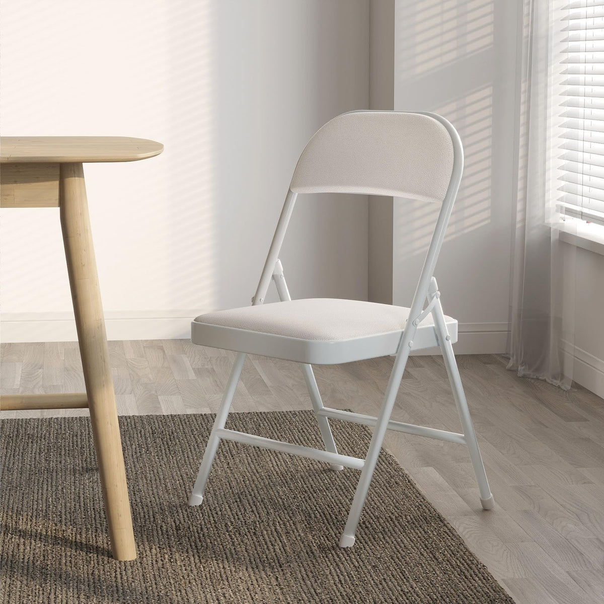 White Vinyl Padded Folding Chairs 4 Pack I326